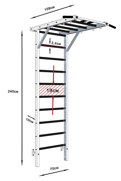 Лестница для шведской стенки металлическая