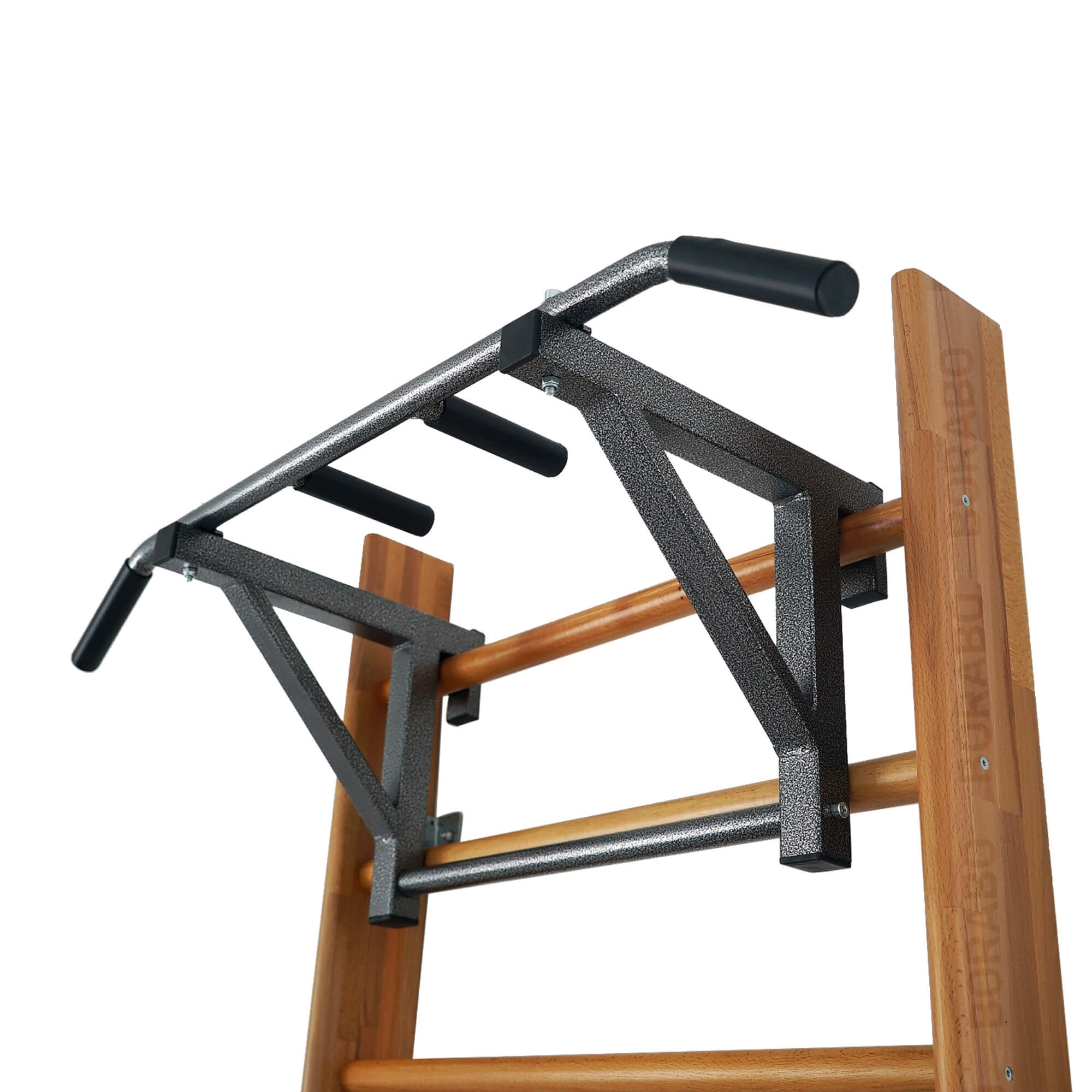 Шведская стенка деревянная Бук ламельный 260x80x14 см + Навесной турник + Брусья Пресс + Доска для пресса с валиками