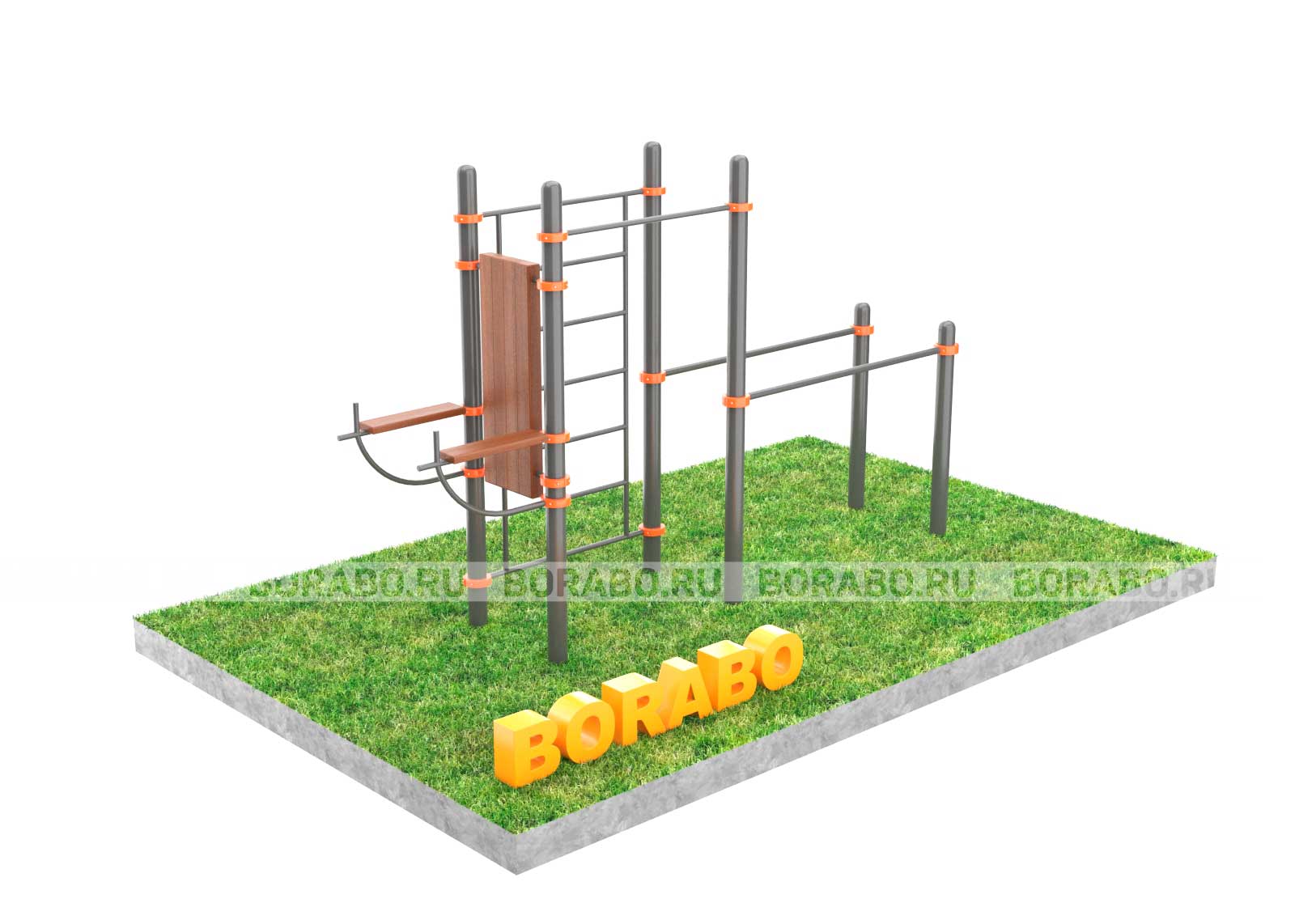 Спортивный Workout комплекс BW-68 турник, брусья,вертикальный пресс,шведская стенка