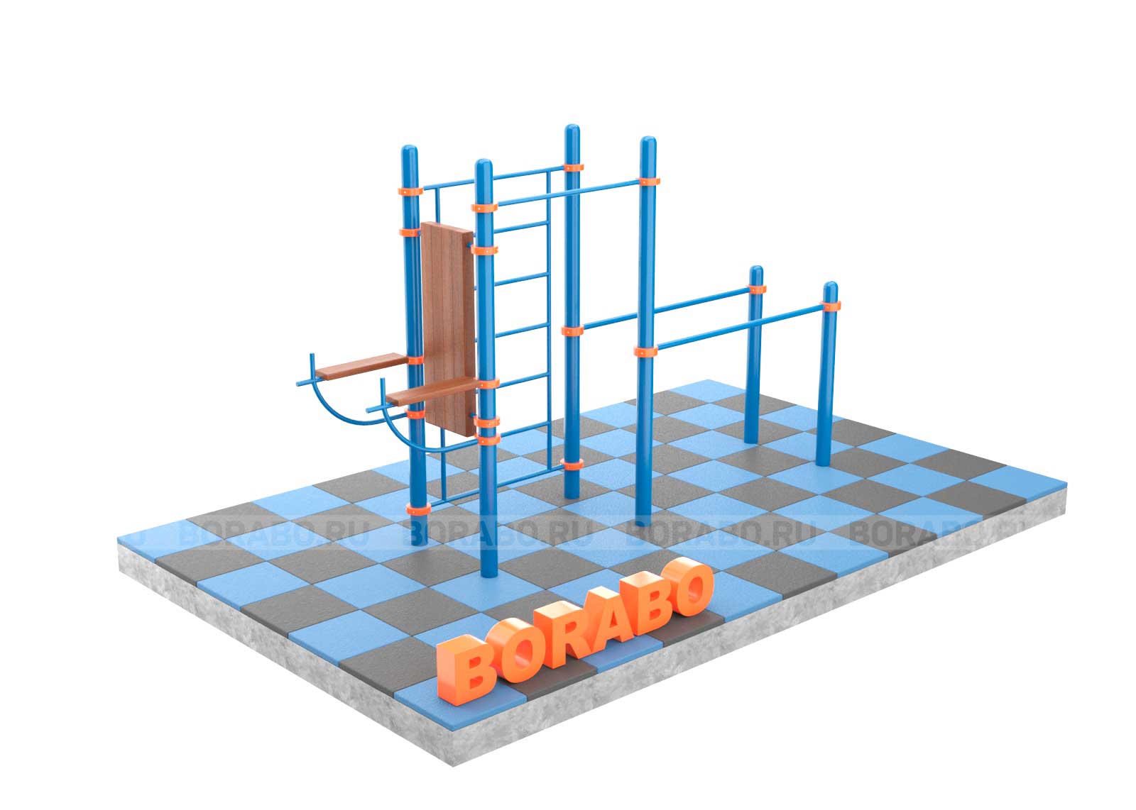 Спортивный Workout комплекс BW-68 турник, брусья,вертикальный пресс,шведская стенка