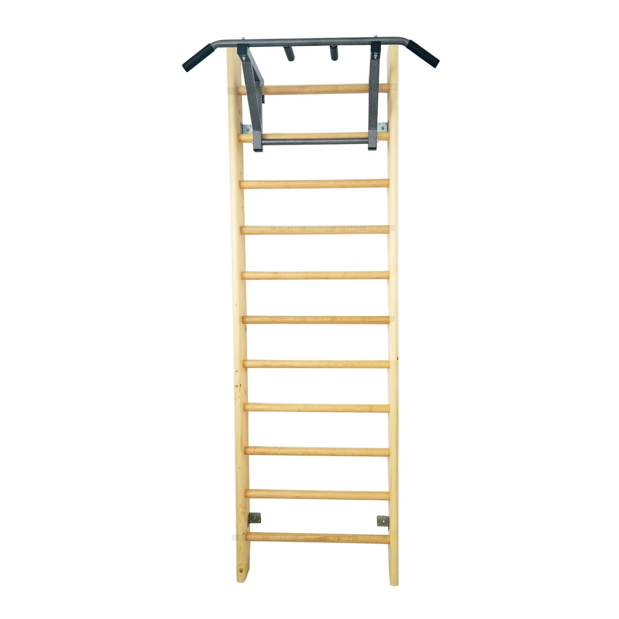 Шведская стенка деревянная (сосна) 260x80x14 см + Турник навесной