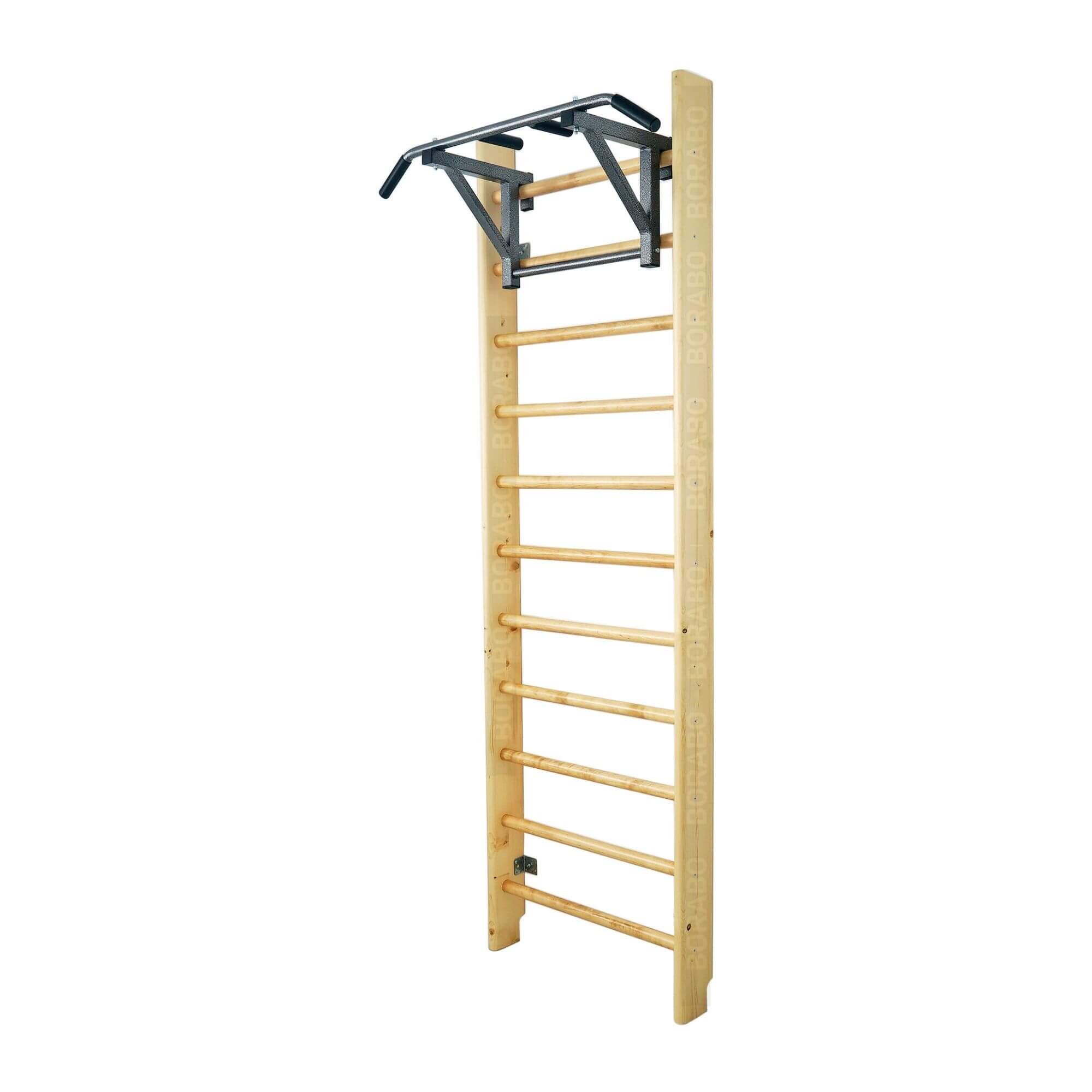 Шведская стенка деревянная (сосна) 260x80x14 см + Турник навесной