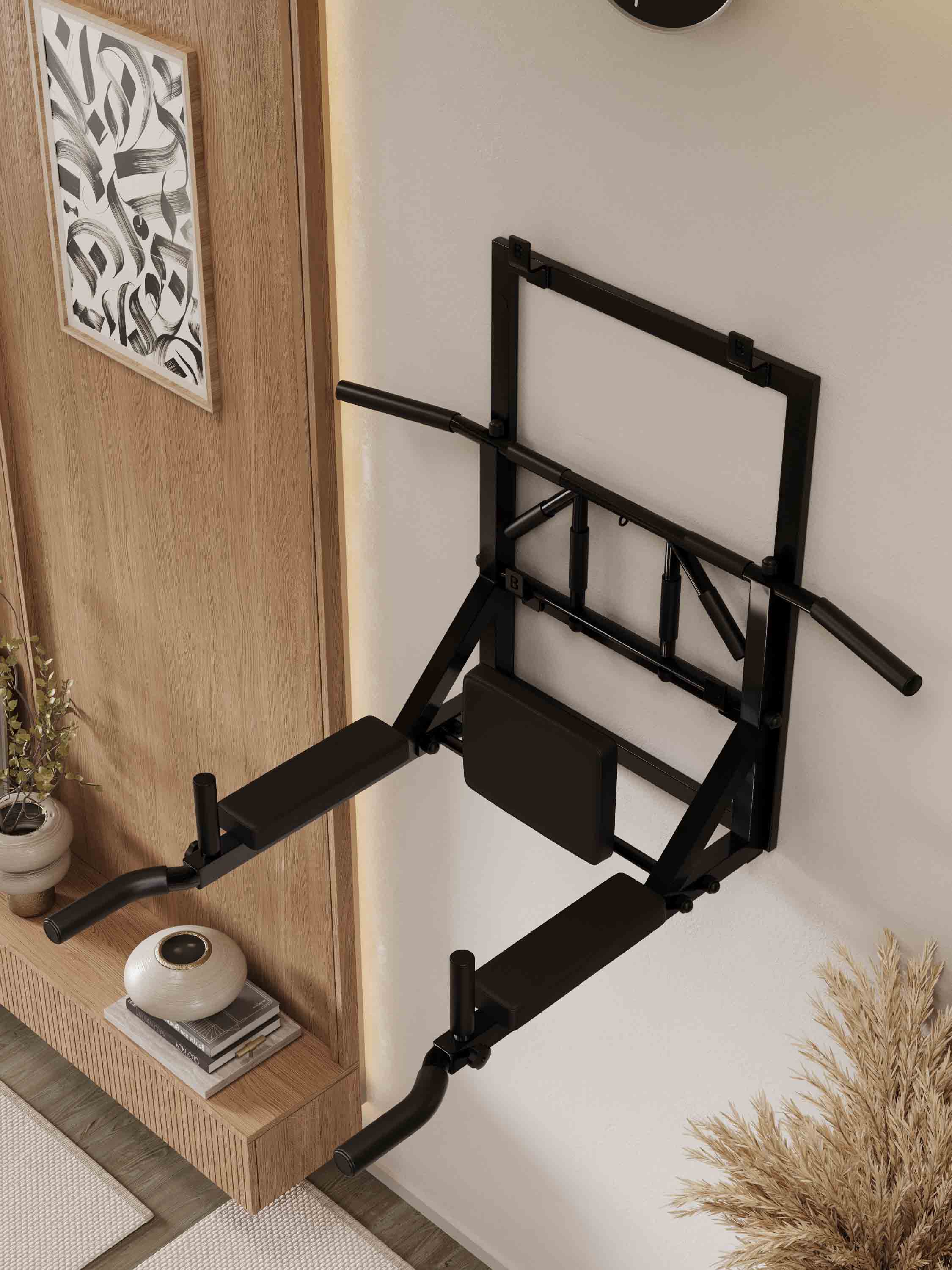 Турник Брусья Пресс 3 в 1 мультихват PRO на раме Черный