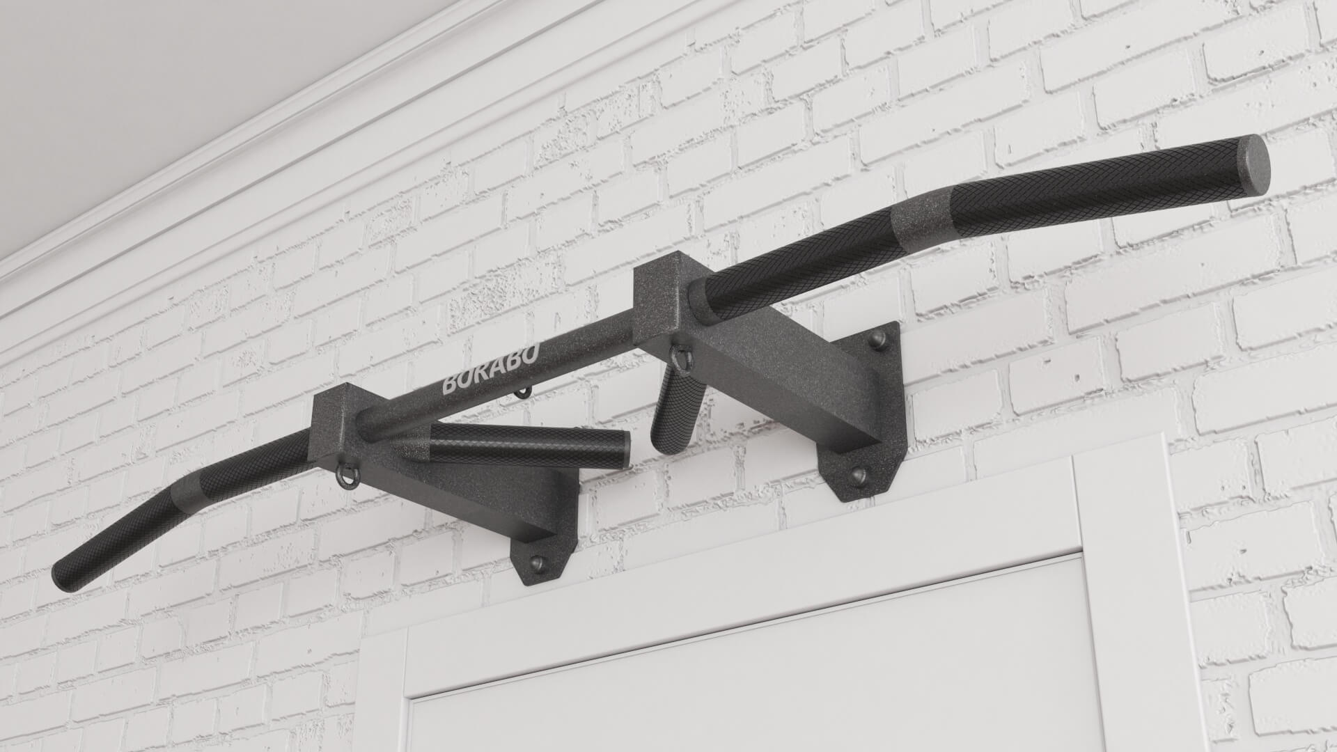 Турник наддверный Буйвол BLACK - стальное рифление