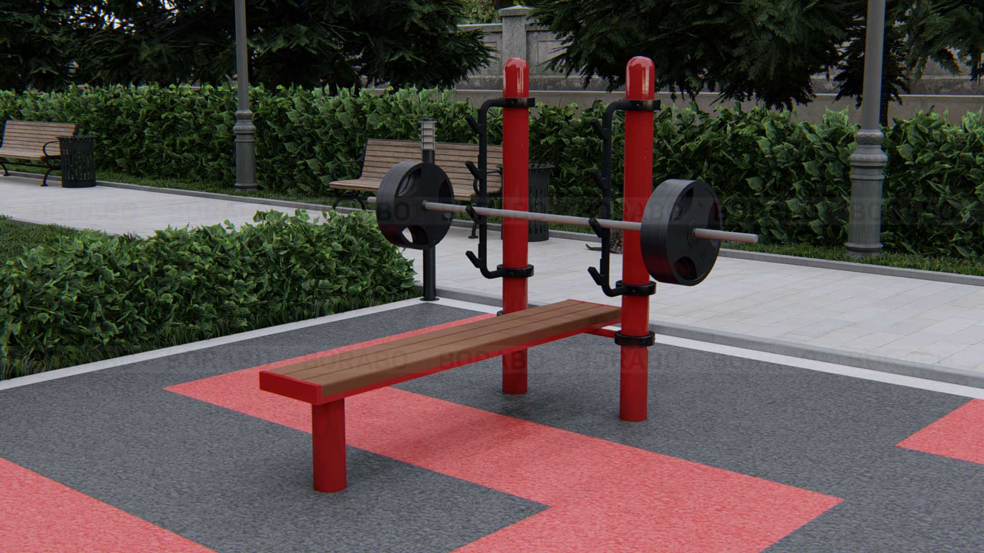 Стойка со скамьей для штанги bw-103