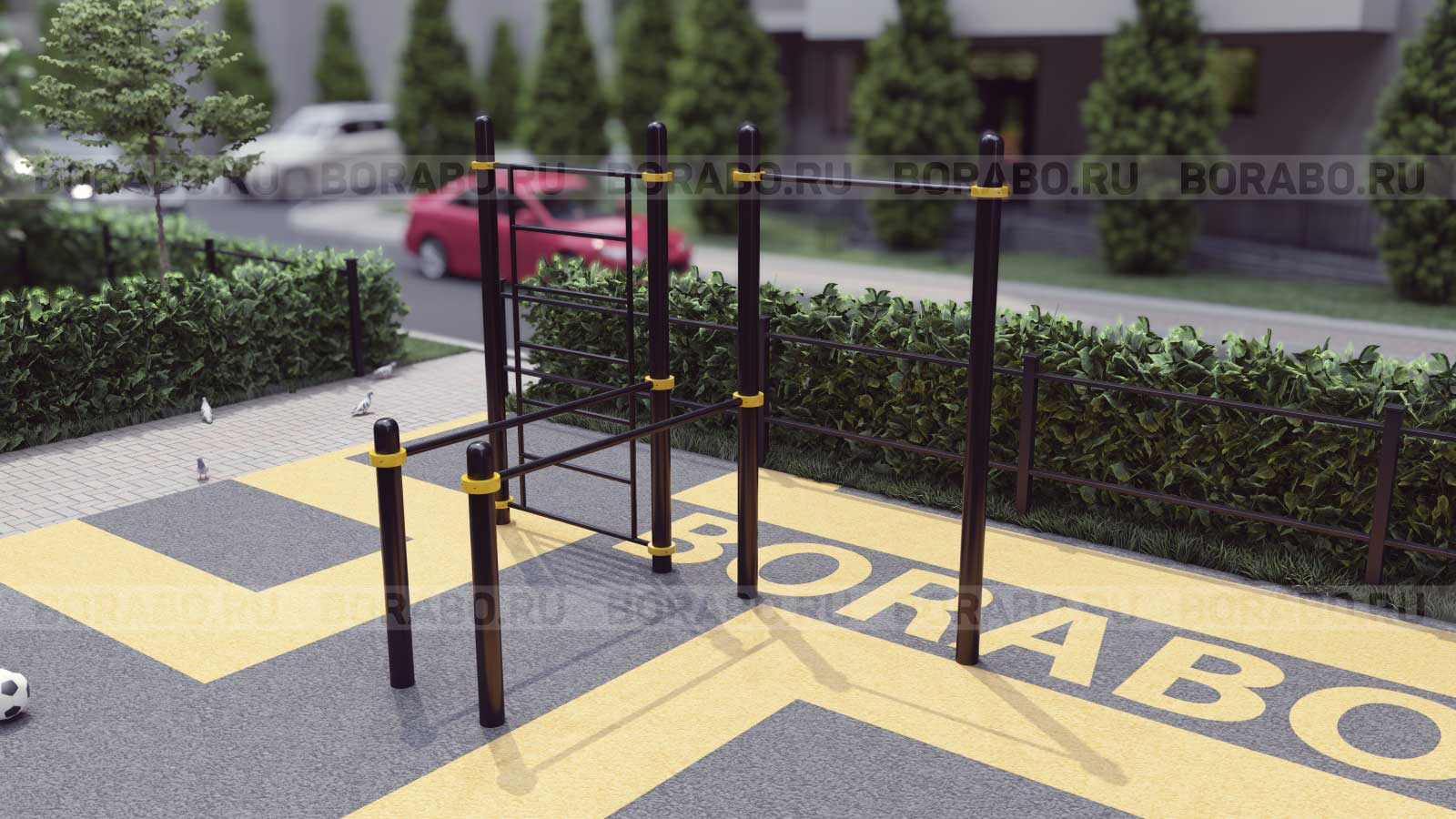 Спортивный Workout комплекс BW-30 с лестницей, турником и брусьями