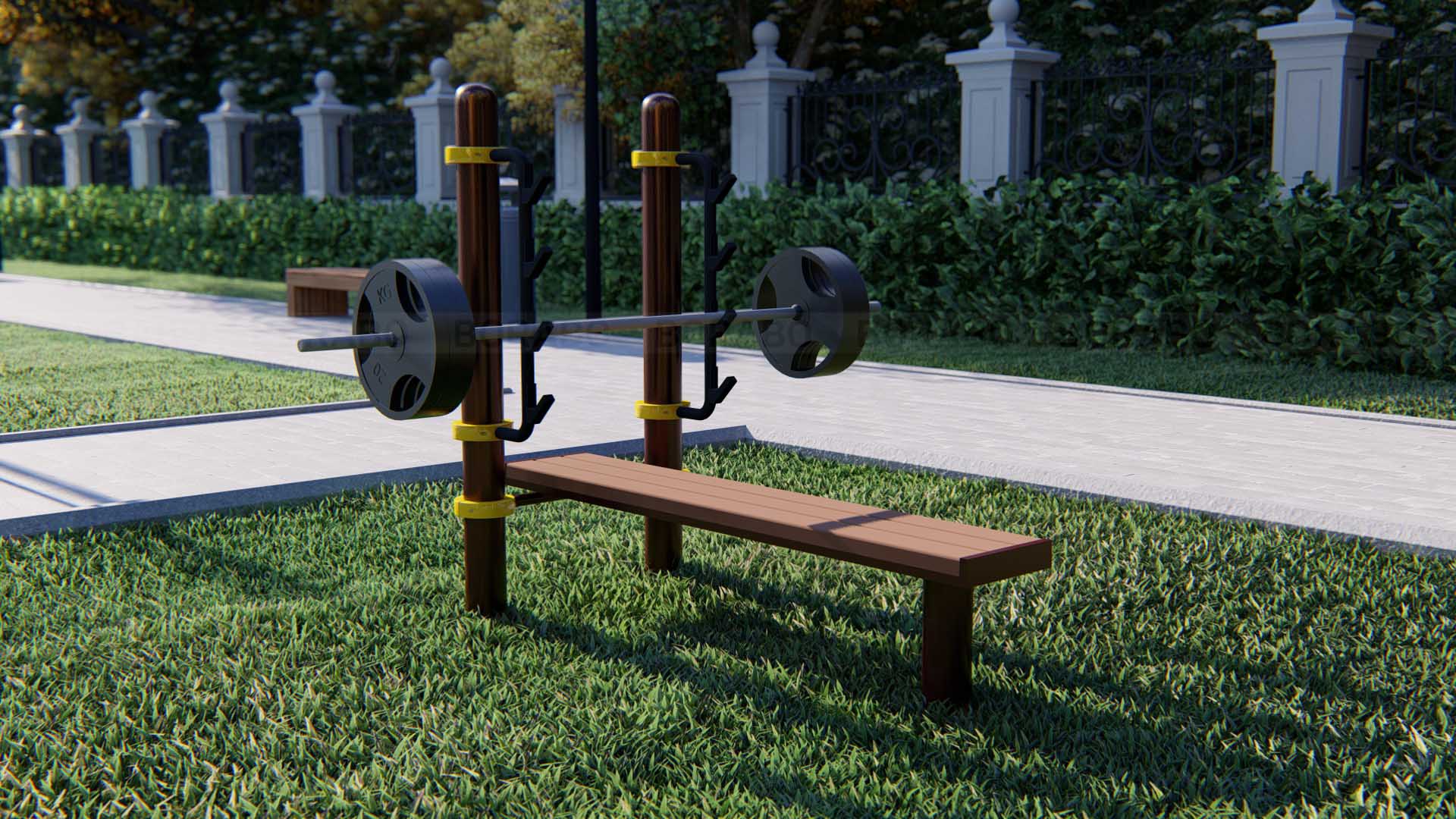 Стойка со скамьей для штанги bw-103