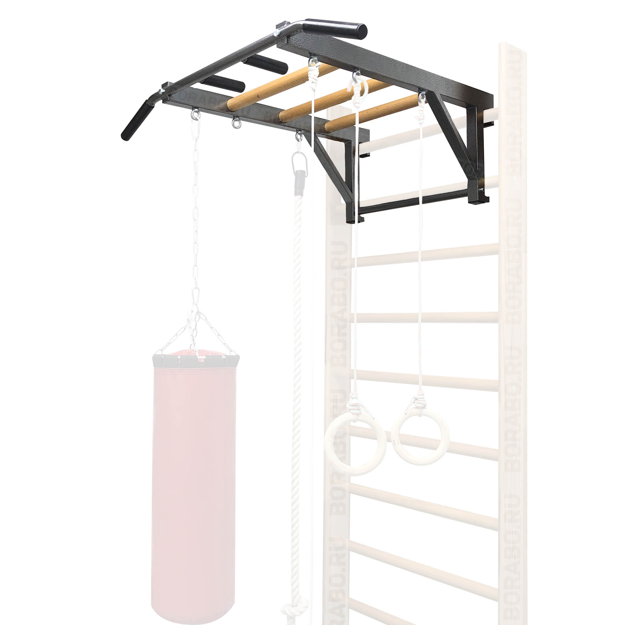 Детский спортивный комплекс с рукоходом дерево- турник навесной на шведскую стенку