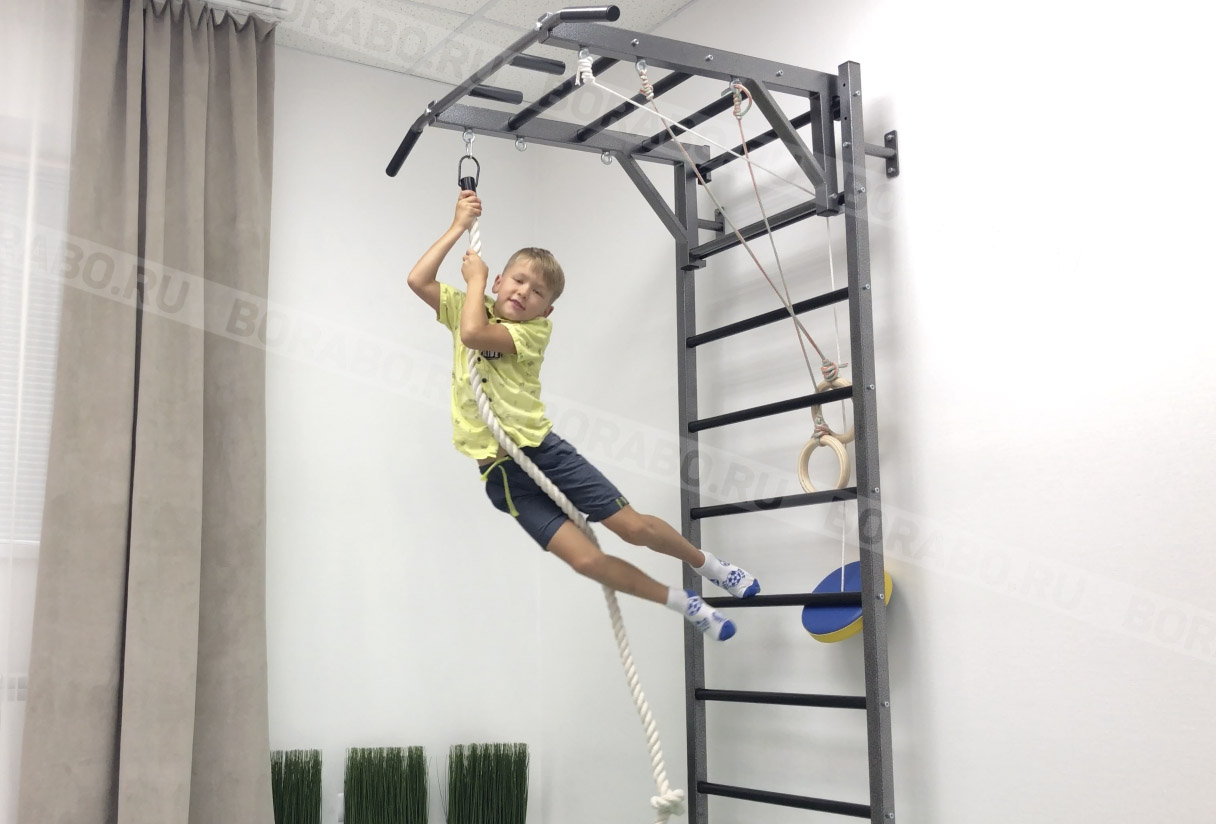 Детский спортивный комплекс с рукоходом (металл)- турник навесной на шведскую стенку