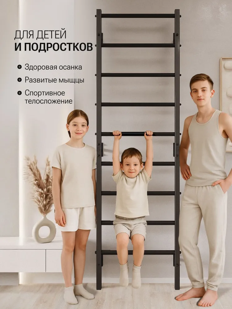 Металлическая шведская стенка PRO + Навесной турник + Брусья Пресс