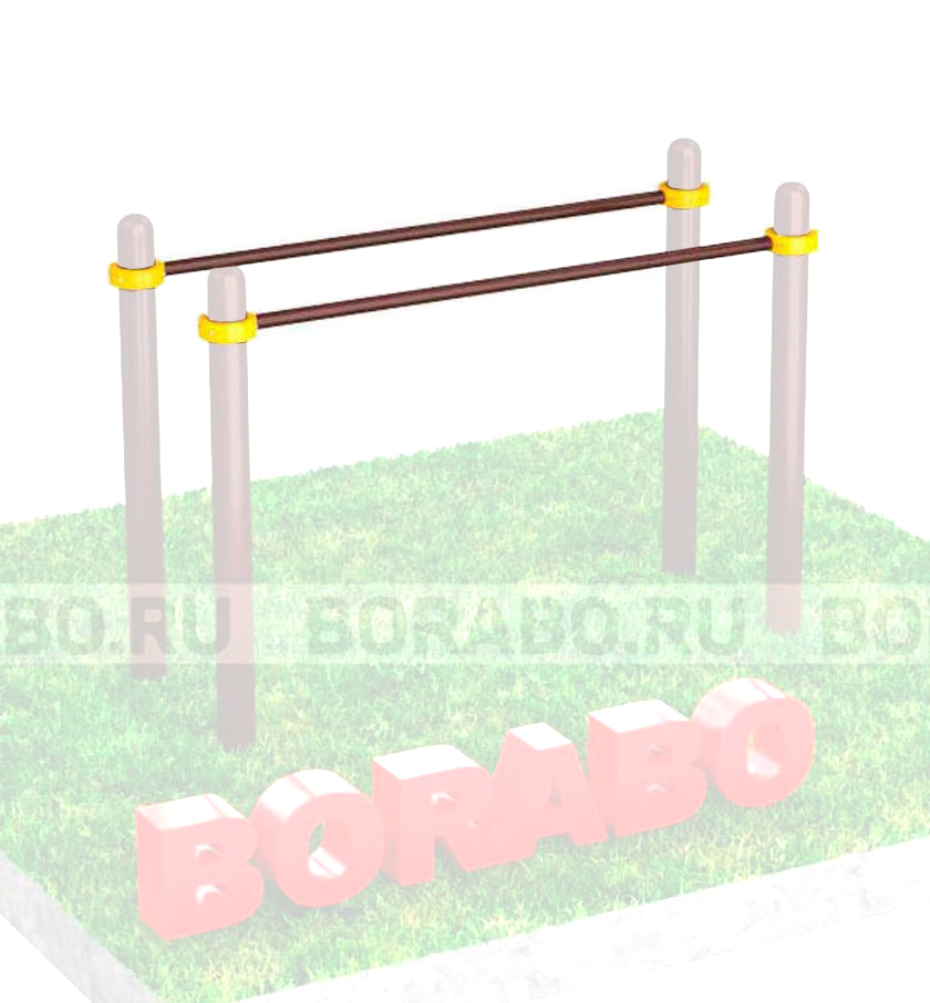 Классические перекладины брусьев на хомутах