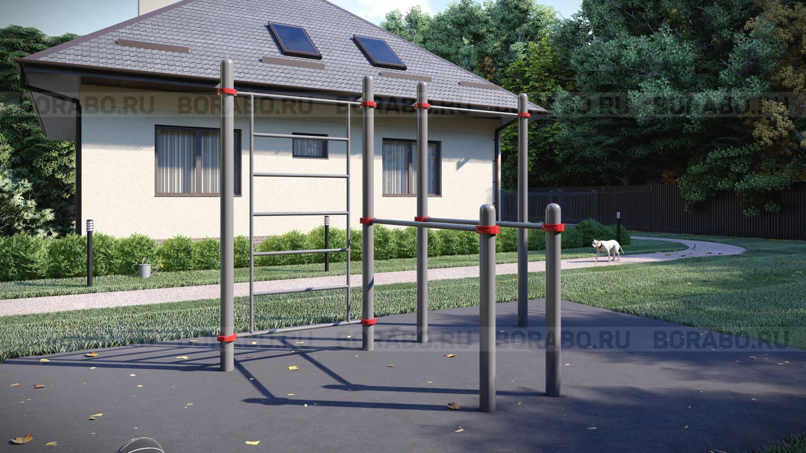 Спортивный Workout комплекс BW-30 с лестницей, турником и брусьями