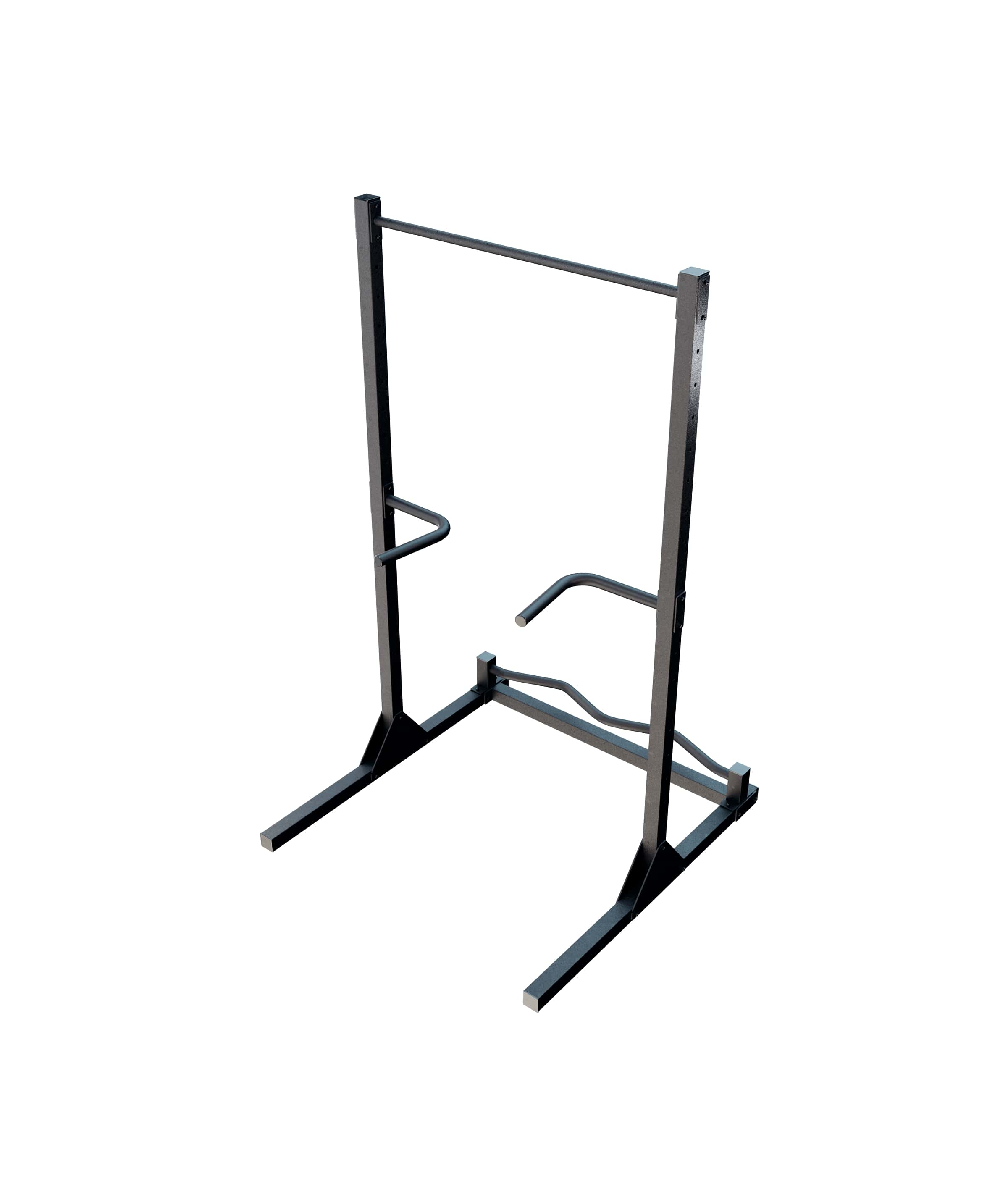 Турник напольный с брусьями и перекладиной для отжиманий, черный