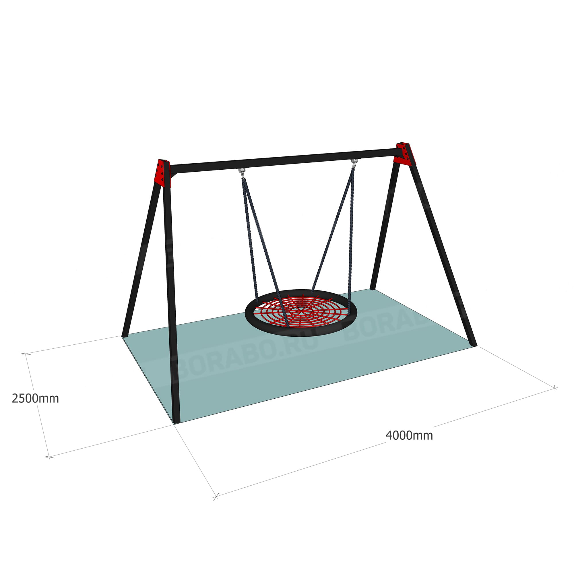 Качели Гнездо стальная рама с бетонированием Workout BW-81