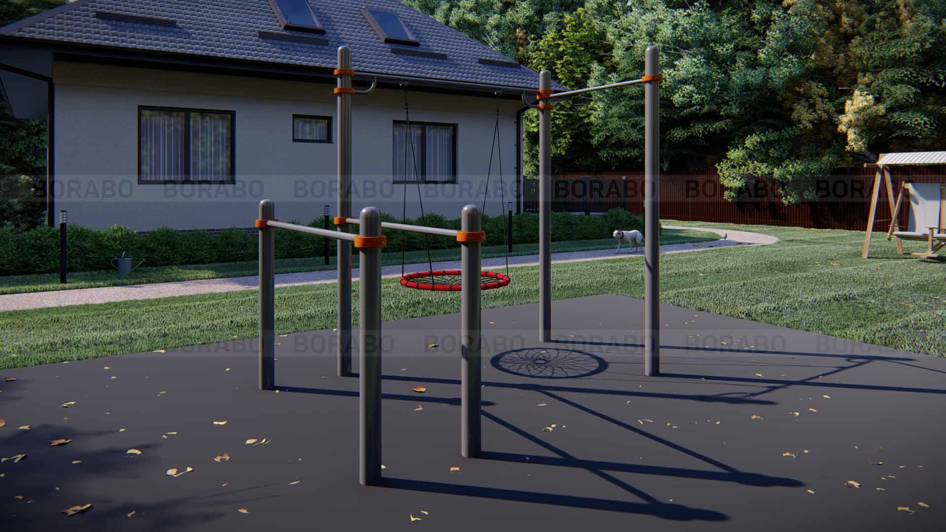 Турник Брусья и Качели-гнездо для улицы BW-114