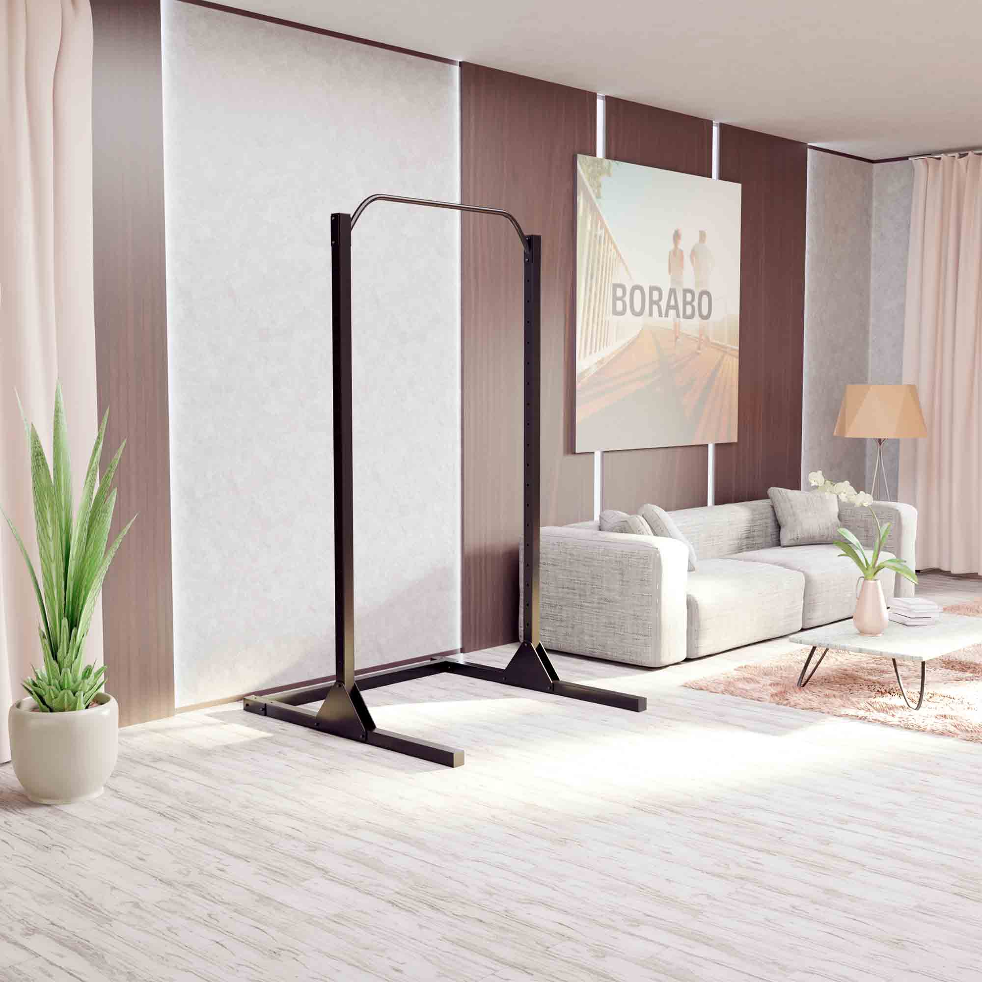 Высокая перекладина для напольного турника, чёрная