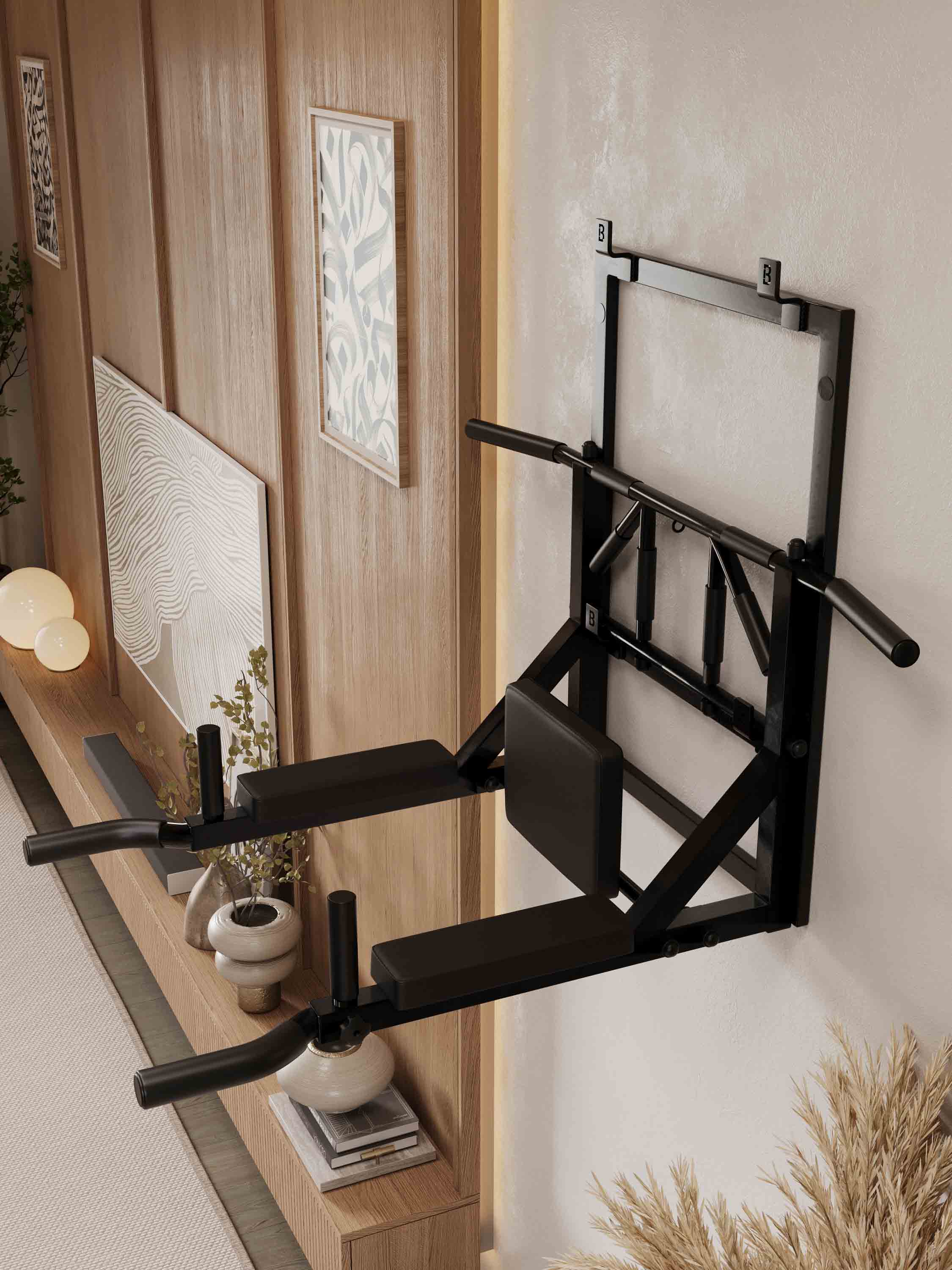 Турник Брусья Пресс 3 в 1 мультихват PRO на раме Черный