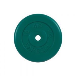 Диск Barbell обрезиненный, цветной, диаметр 31 мм, 10 кг