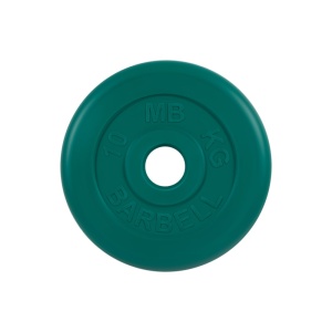 Диск Barbell обрезиненный, цветной, диаметр 51 мм, 10 кг