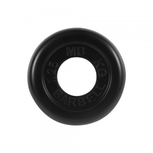 Диск Barbell обрезиненный, черный, диаметр 51 мм, 1,25 кг