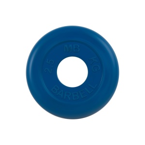 Диск Barbell обрезиненный, цветной, диаметр 51 мм, 2,5 кг