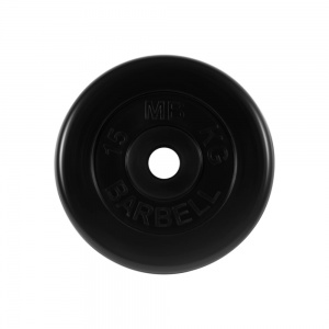 Диск Barbell обрезиненный, черный, диаметр 51 мм, 15 кг