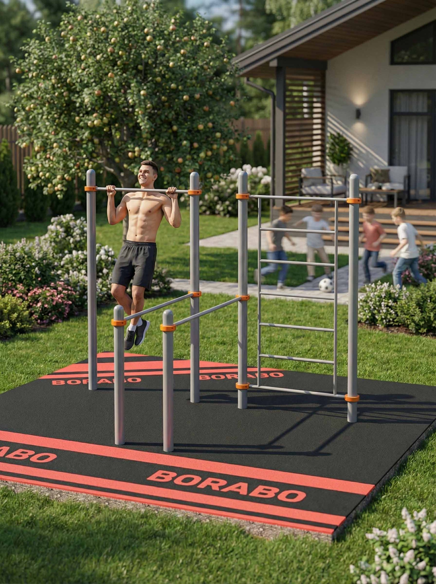 Спортивный Workout комплекс BW-30 с лестницей, турником и брусьями