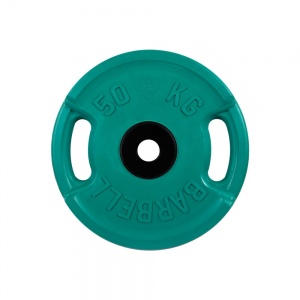 Диск олимпийский c ручками "Barbell", цветной, диаметр 51 мм, 50 кг