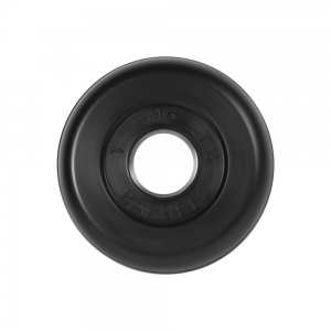 Диск Barbell обрезиненный, черный, диаметр 31 мм, 1 кг