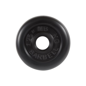 Диск Barbell обрезиненный, черный, диаметр 31 мм, 1,25 кг
