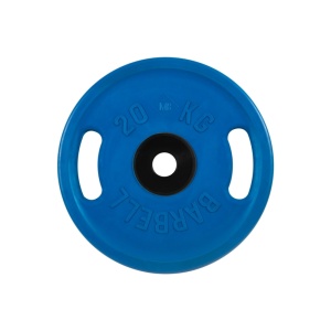 Диск олимпийский c ручками "Barbell", цветной, диаметр 51 мм, 20 кг