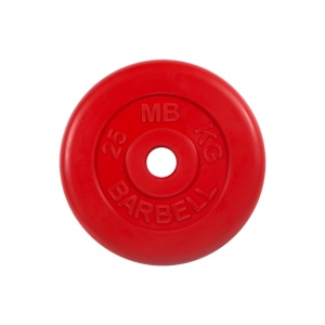 Диск Barbell обрезиненный, цветной, диаметр 51 мм, 25 кг