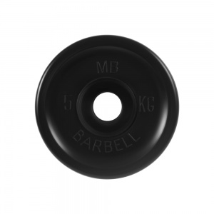 Диск олимпийский "Barbell", черный, диаметр 51 мм, 5 кг