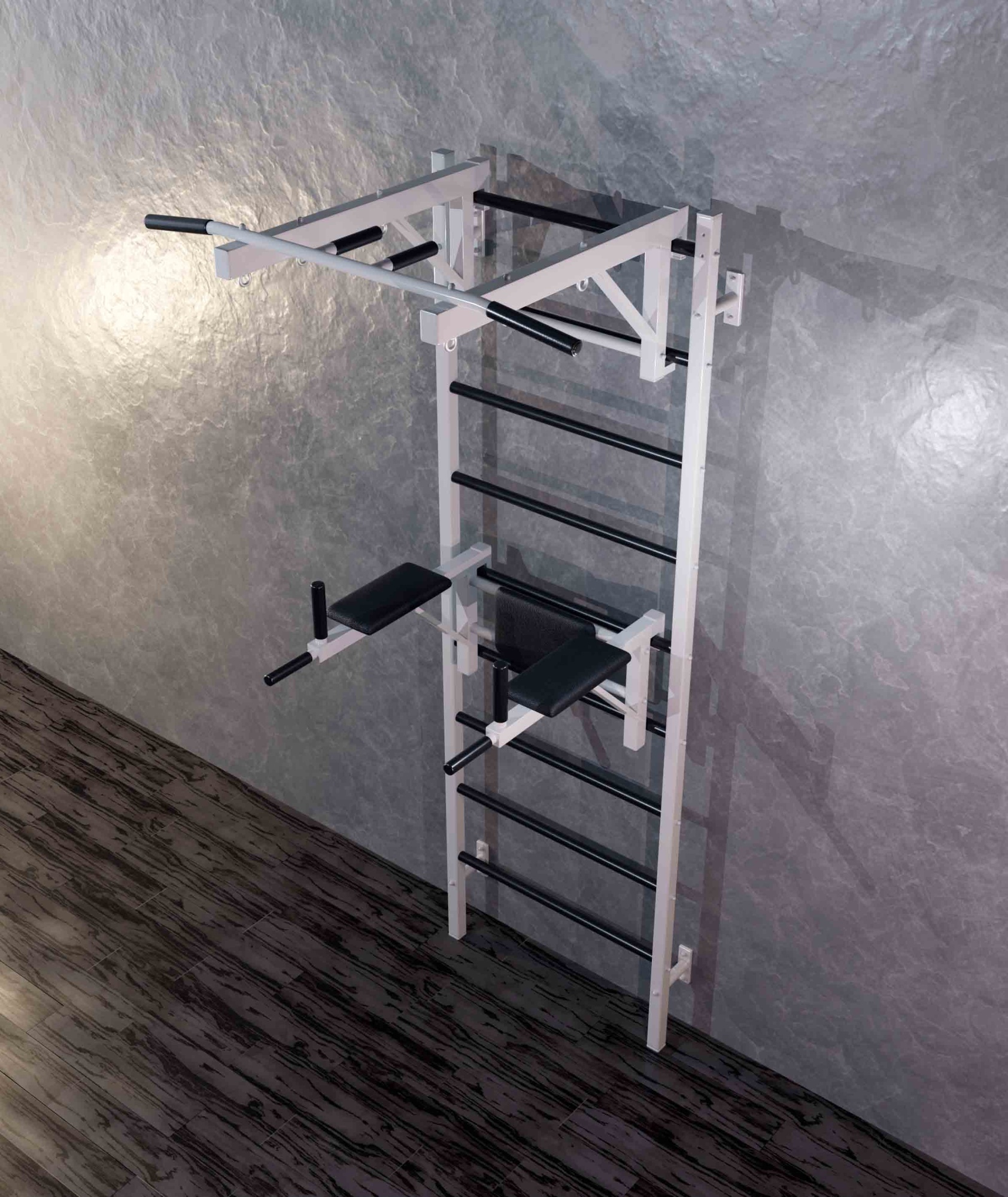 Шведская стенка металлическая Проф 240x71x16 см + Детский спортивный комплекс - Турник + Брусья Пресс