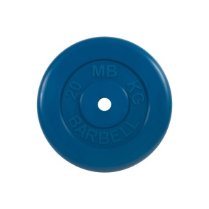 Диск Barbell обрезиненный, цветной, диаметр 26 мм, 20 кг