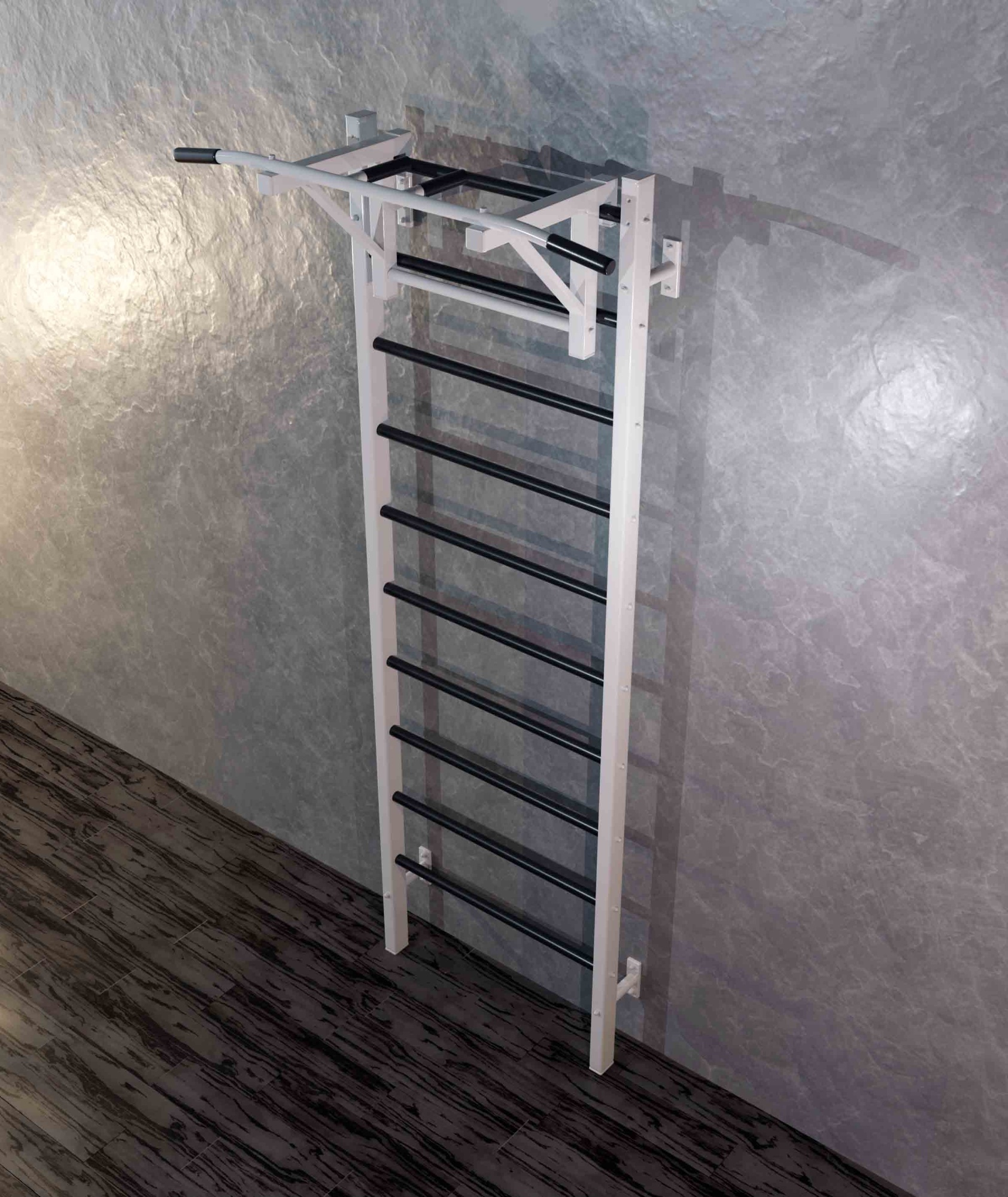 Шведская стенка металлическая Проф 240x71x16 см + Навесной турник