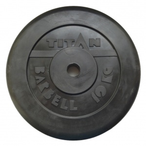 Диск "Титан" обрезиненный, черный, диаметр 51 мм, 10 кг