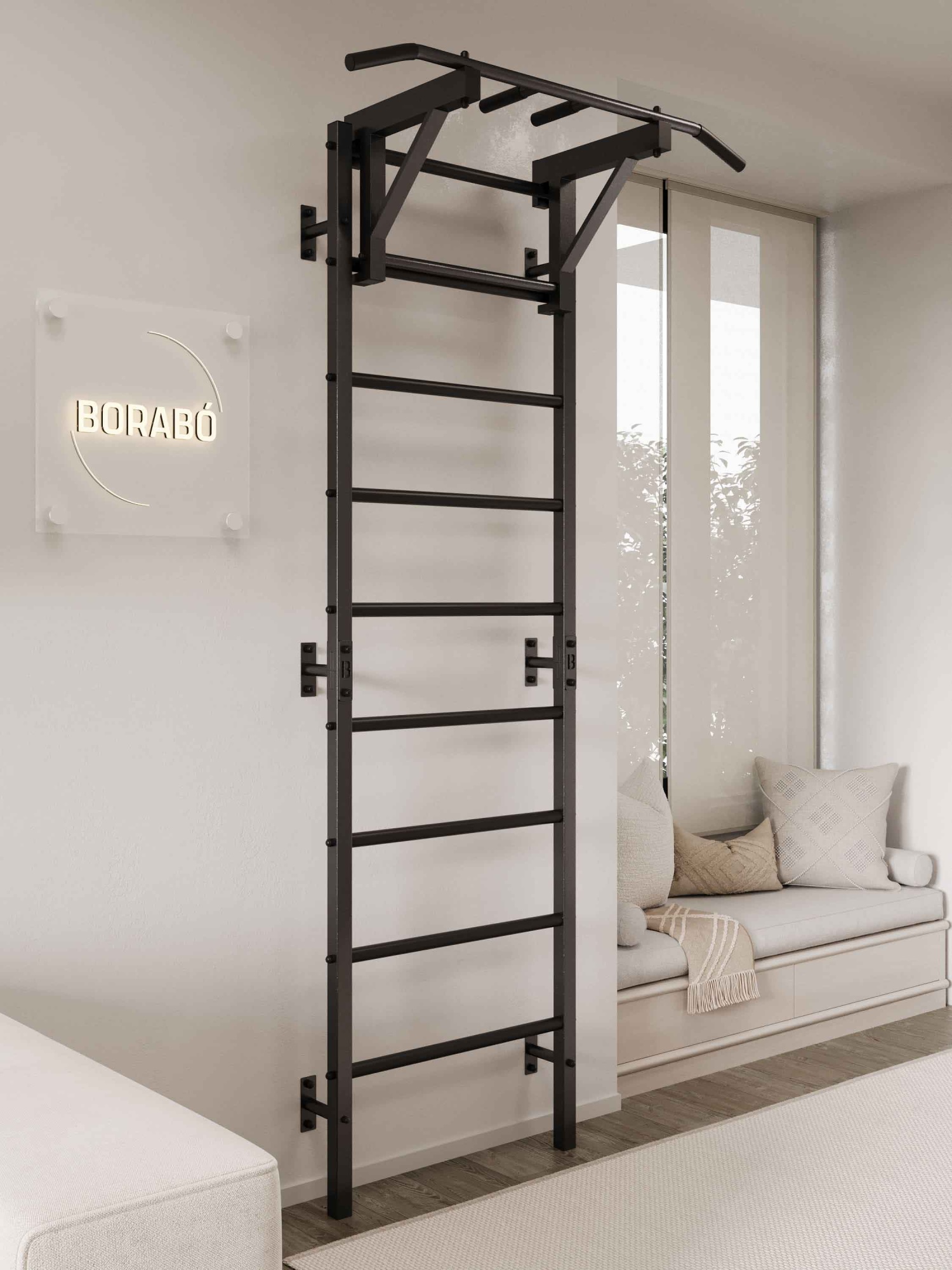 Шведская стенка металлическая Проф 240x71x16 см + Турник - Брусья 2 в 1