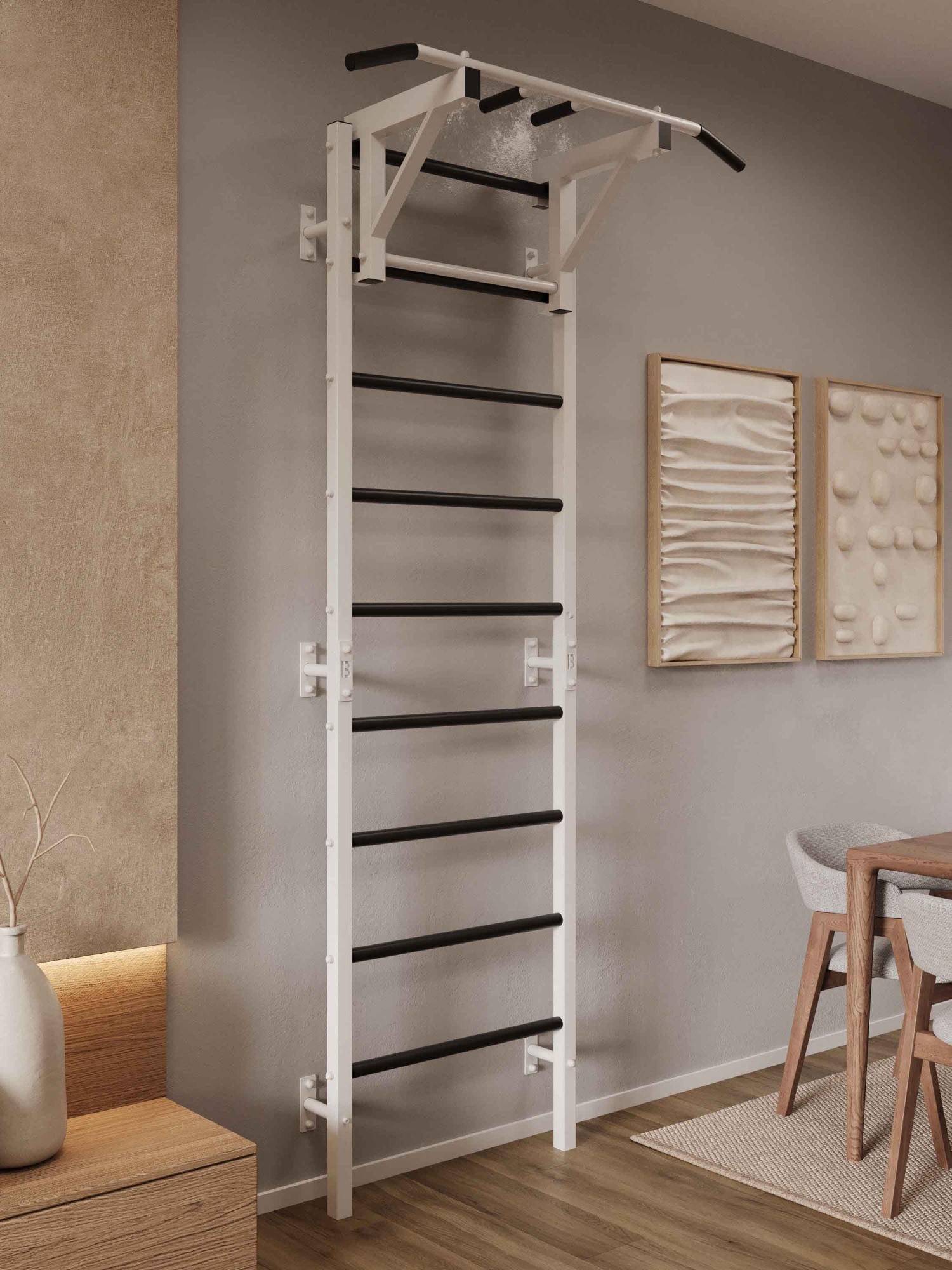 Шведская стенка металлическая Проф 240x71x16 см + Турник - Брусья 2 в 1