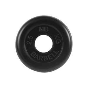 Диск Barbell обрезиненный, черный, диаметр 51 мм, 2,5 кг