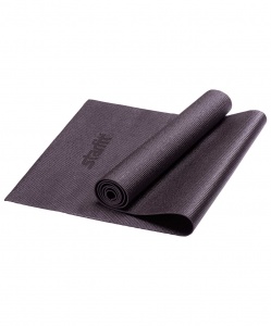 Коврик для йоги FM-101, PVC, 173x61x0,3 см, черный