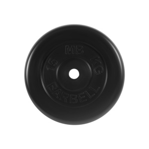 Диск Barbell обрезиненный, черный, диаметр 31 мм, 15 кг